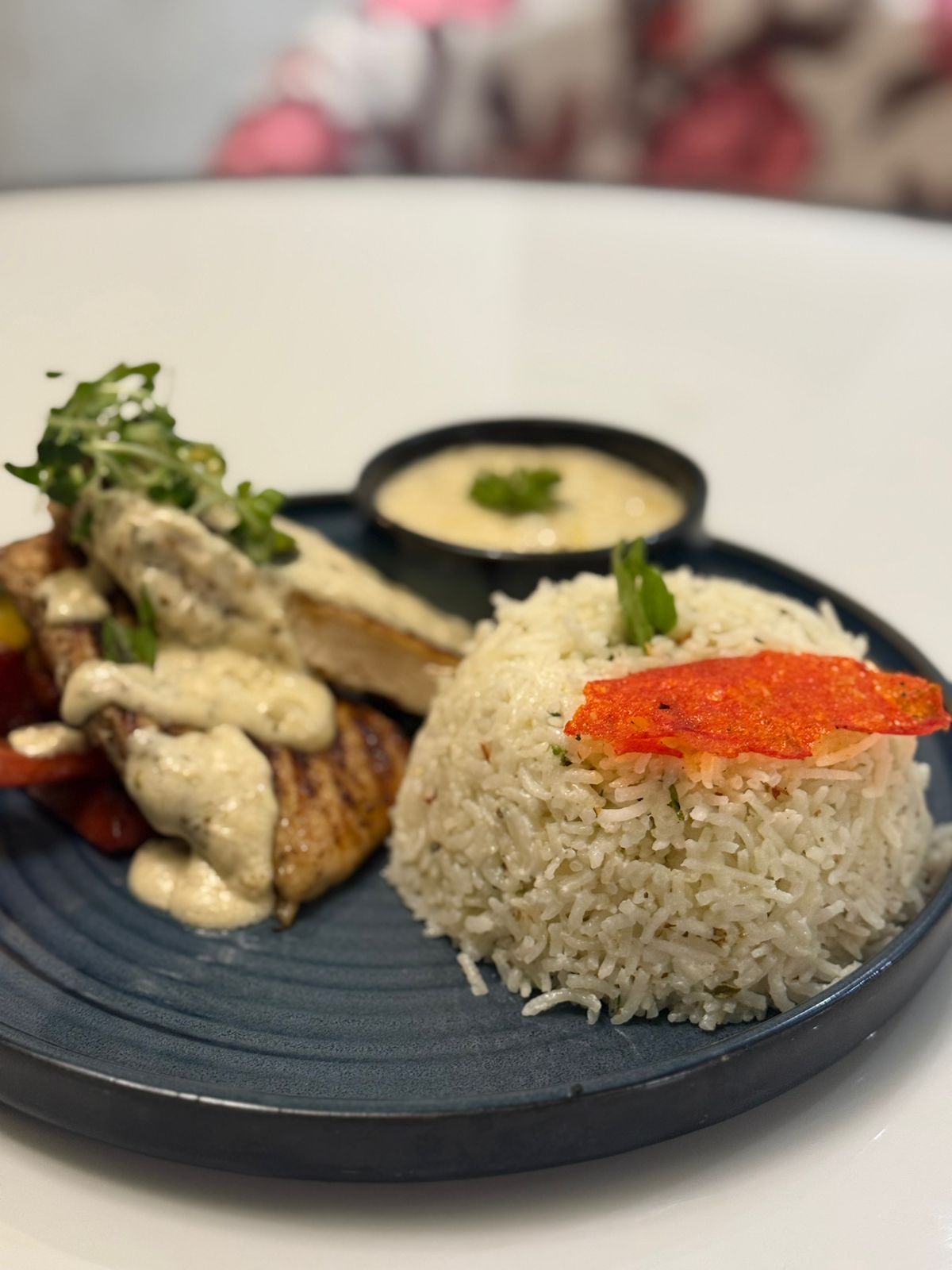 Retro plated rice and main