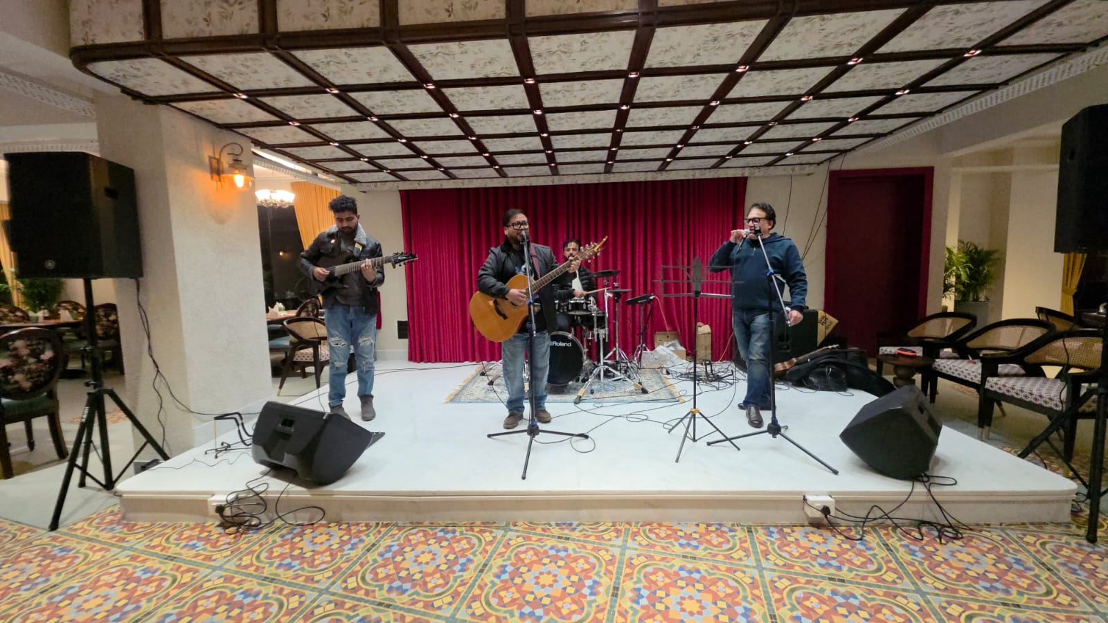 Retro live music stage